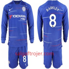 Chelsea Fodboldtrøjer Ross Barkley 8 Børn Hjemmebanesæt 2018/19 Langærmet